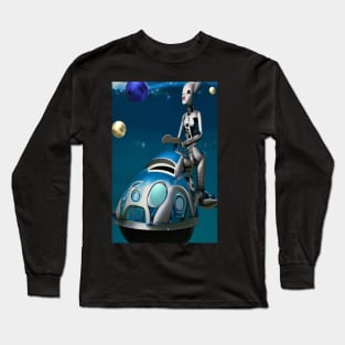 a robot traveling in space Long Sleeve T-Shirt